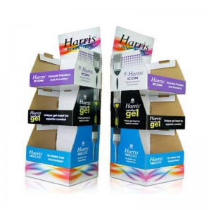 YJ Pop Up Karton-Produkt-Ausstellungsstand, gewölbter Karton-Boden-Präsentationsständer, Papierausstellungsstand-Regaleinheit